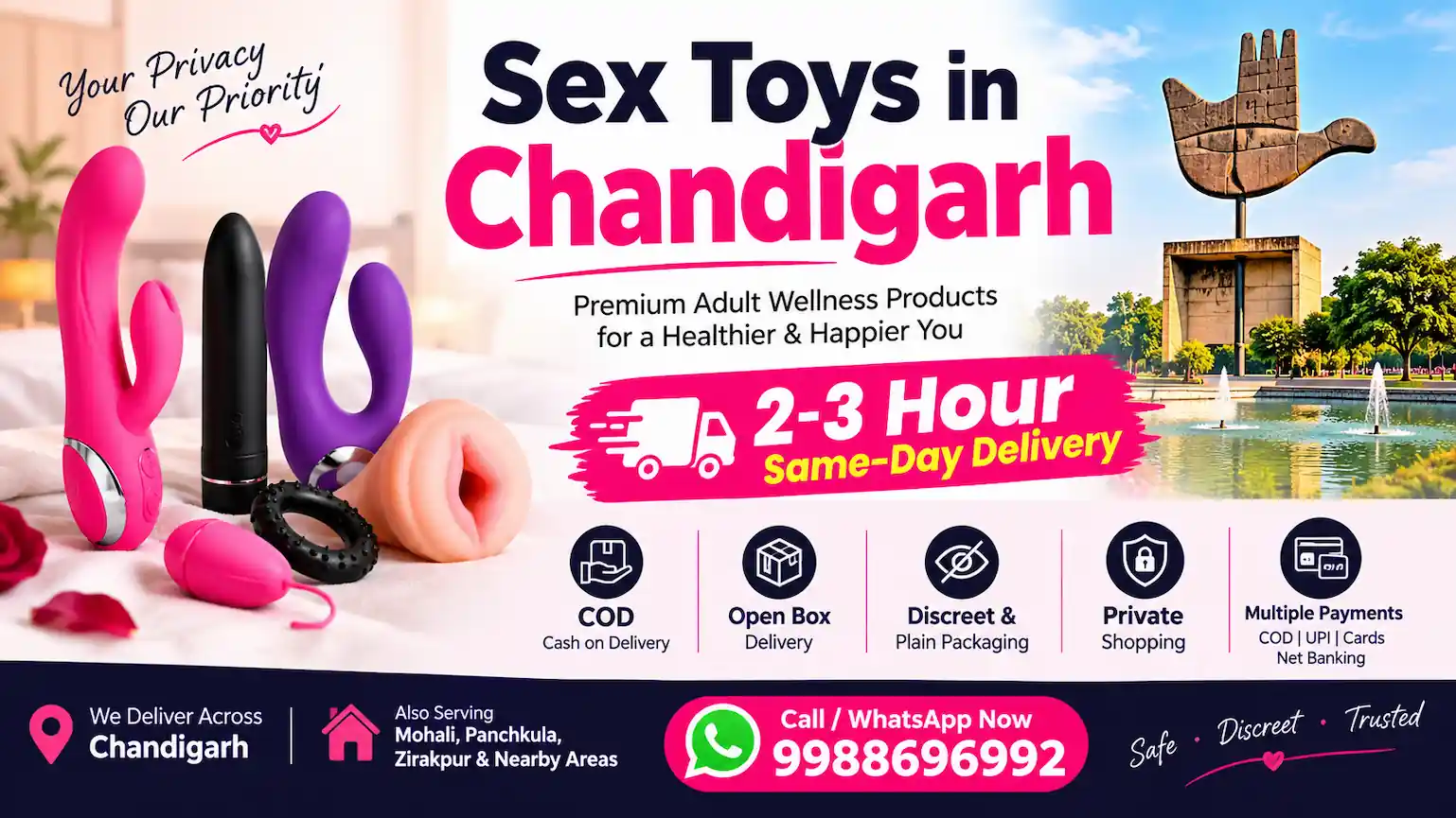 Sex Toys in Chandigarh | 2-3 Hour Same-Day COD & Open Box